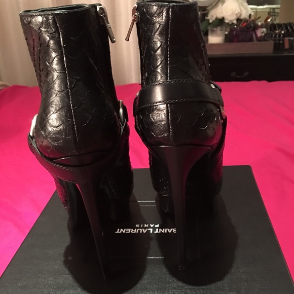 Saint Laurent Python Black Ankle Boots Size 42!! - Picture 7 of 8