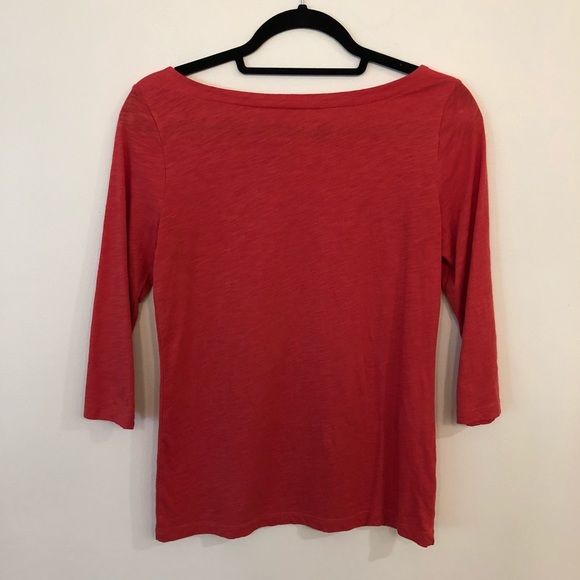 LOFT wide neck coral tee - Picture 2 of 3