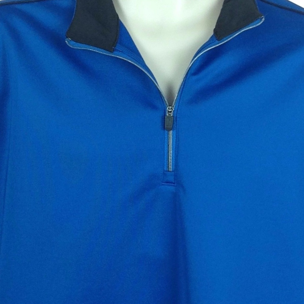 Mens Blue 1/4 Zip Pullover Golf Shirt Jacket - Picture 2 of 8