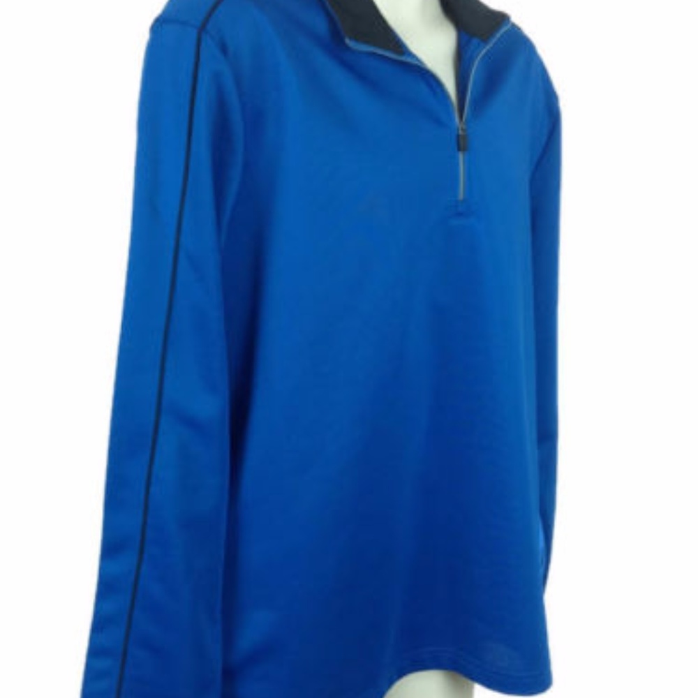 Mens Blue 1/4 Zip Pullover Golf Shirt Jacket - Picture 3 of 8