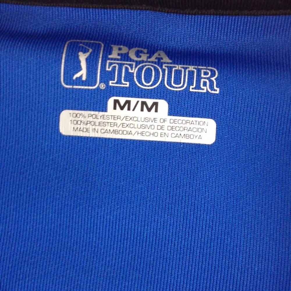 Mens Blue 1/4 Zip Pullover Golf Shirt Jacket - Picture 8 of 8