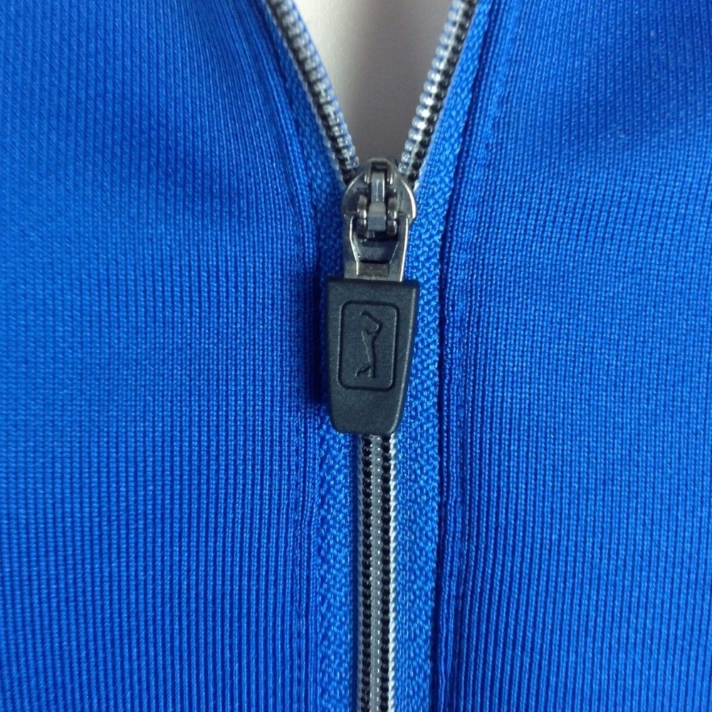 Mens Blue 1/4 Zip Pullover Golf Shirt Jacket - Picture 6 of 8