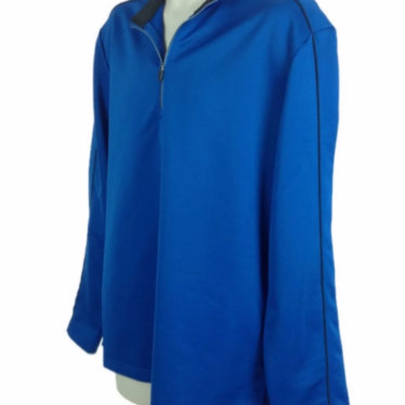 Mens Blue 1/4 Zip Pullover Golf Shirt Jacket - Picture 5 of 8