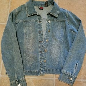 NY&Co denim jacket with sparkles/glitter