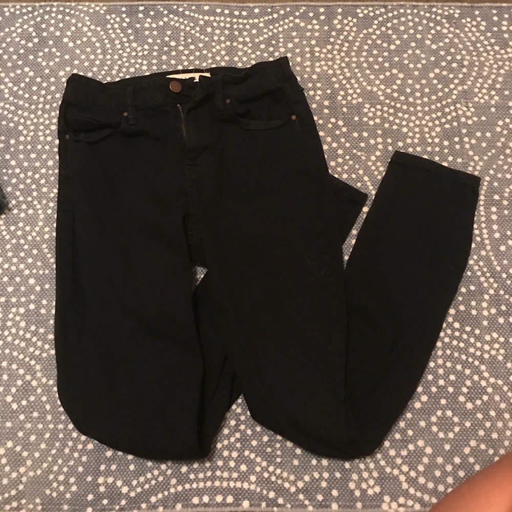 High rise black skinny jeans