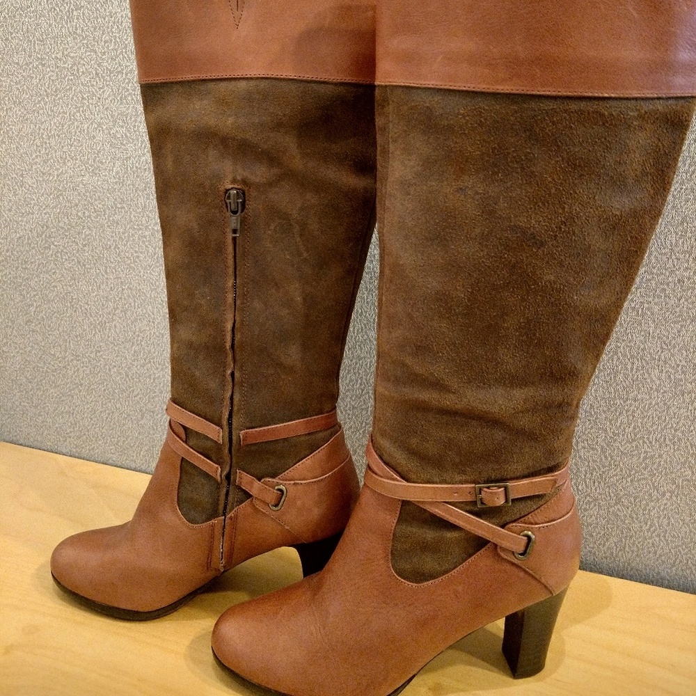 Ralph Lauren Brown Leather and Suede Boots