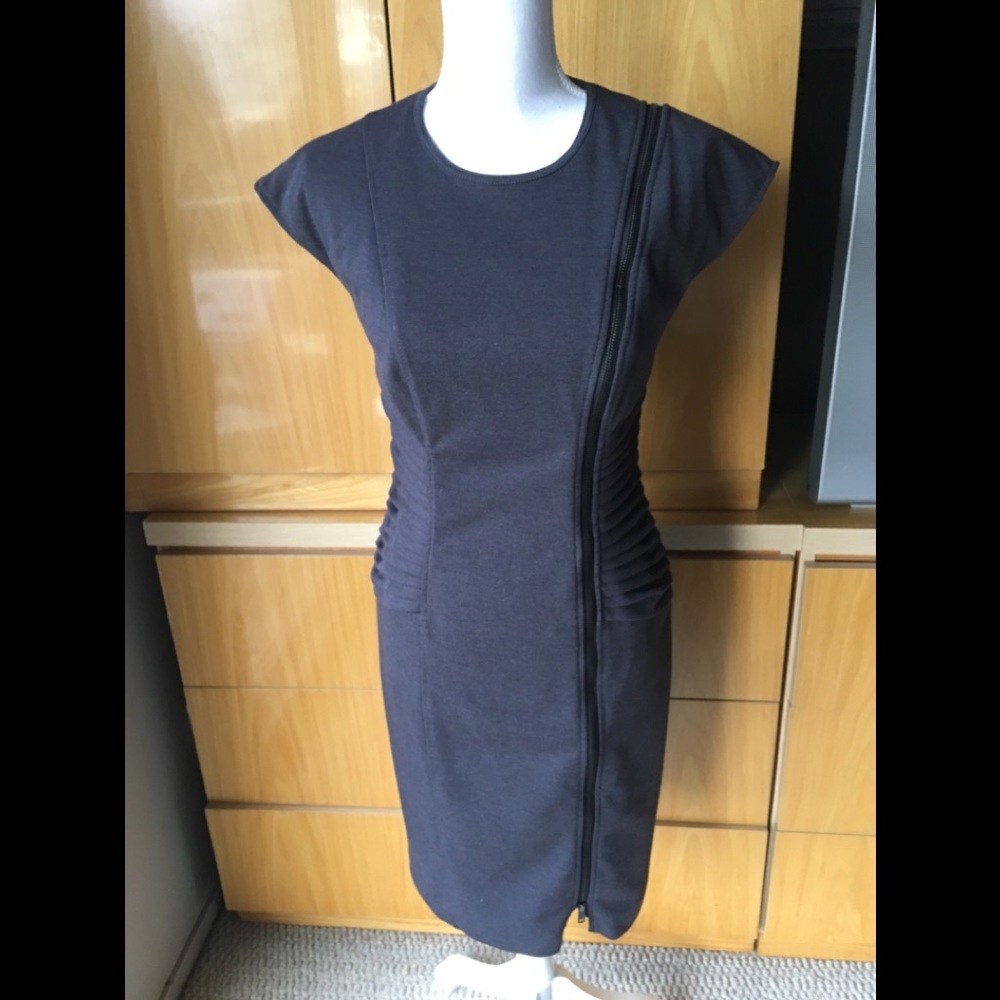 Etcetera Gray Dress Zipper Front. Small.
