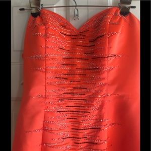 Elegant, Flirty Orange Bright Orange Dress
