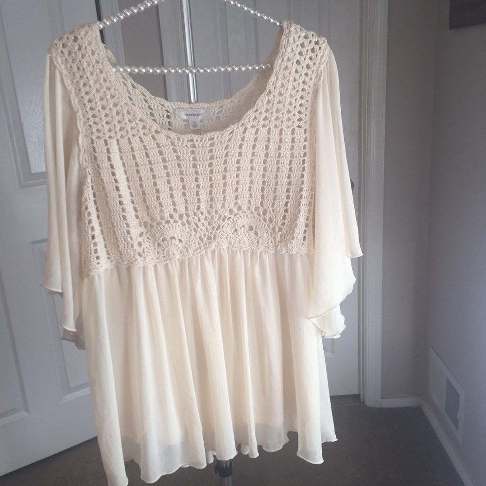 Embroider and chiffon blouse size 1x