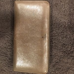 Fossil gold Sydney zip wallet  (just reduced $$$)