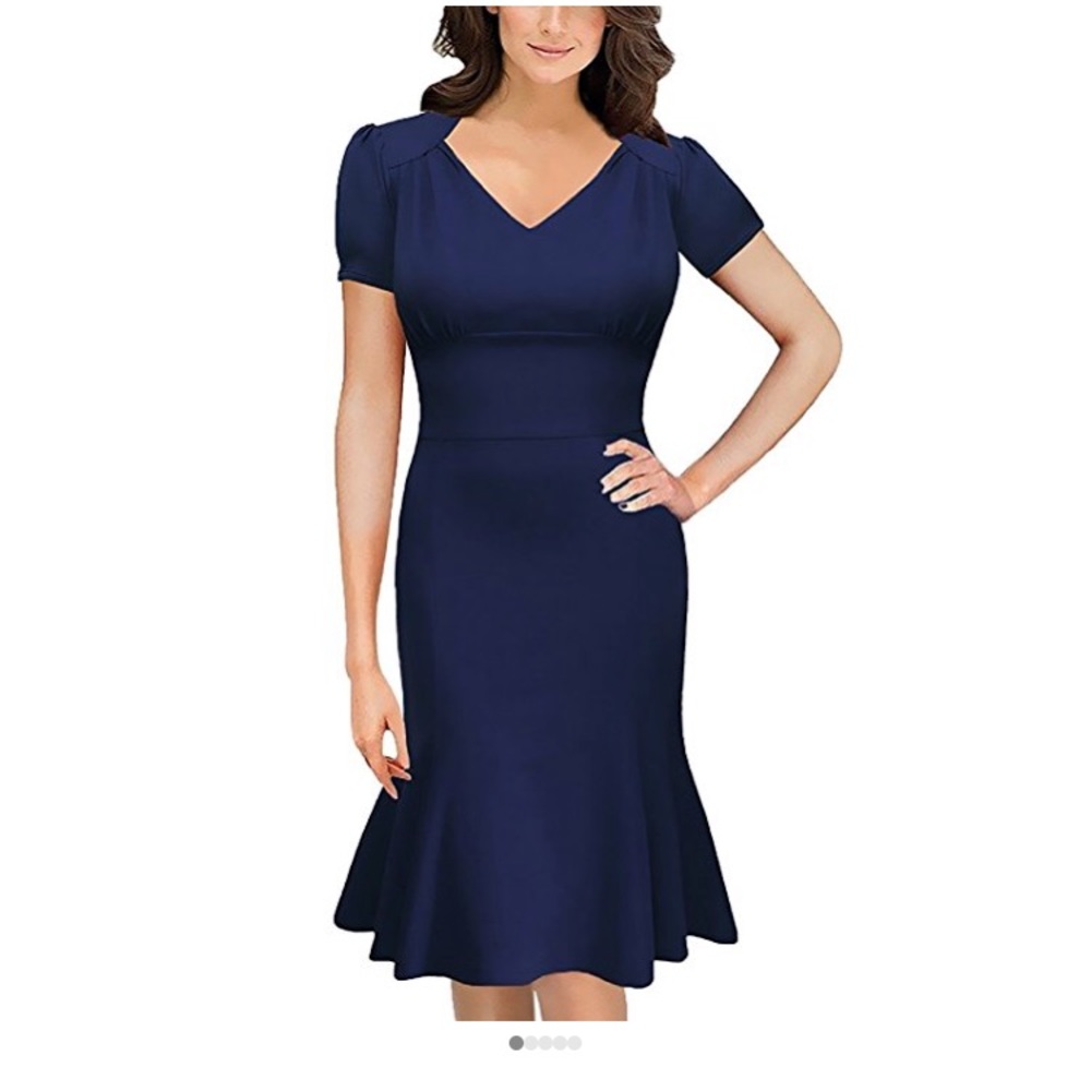 Womens Mermaid Cocktail Dress VNeck Evening Party