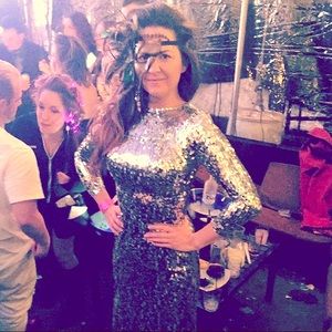 Silver Sequin Gown, Size 2