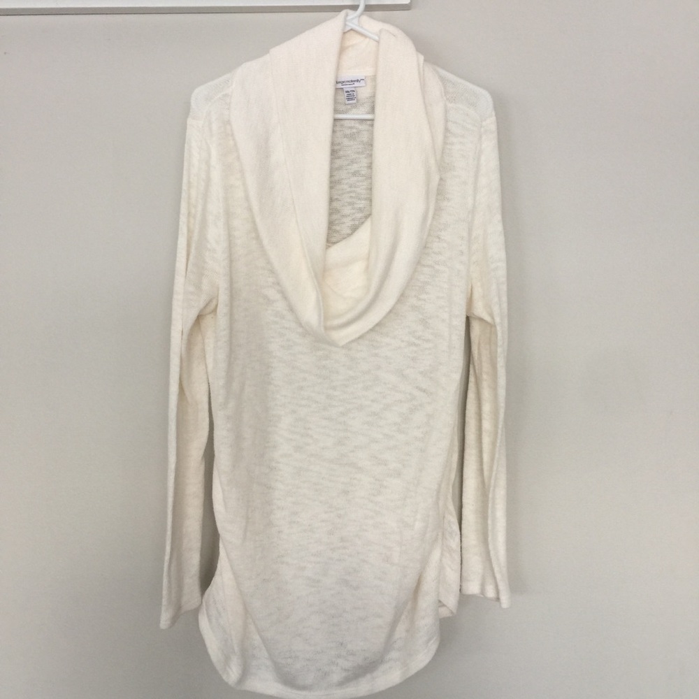 Liz Lange maternity cream cowl neck sweater