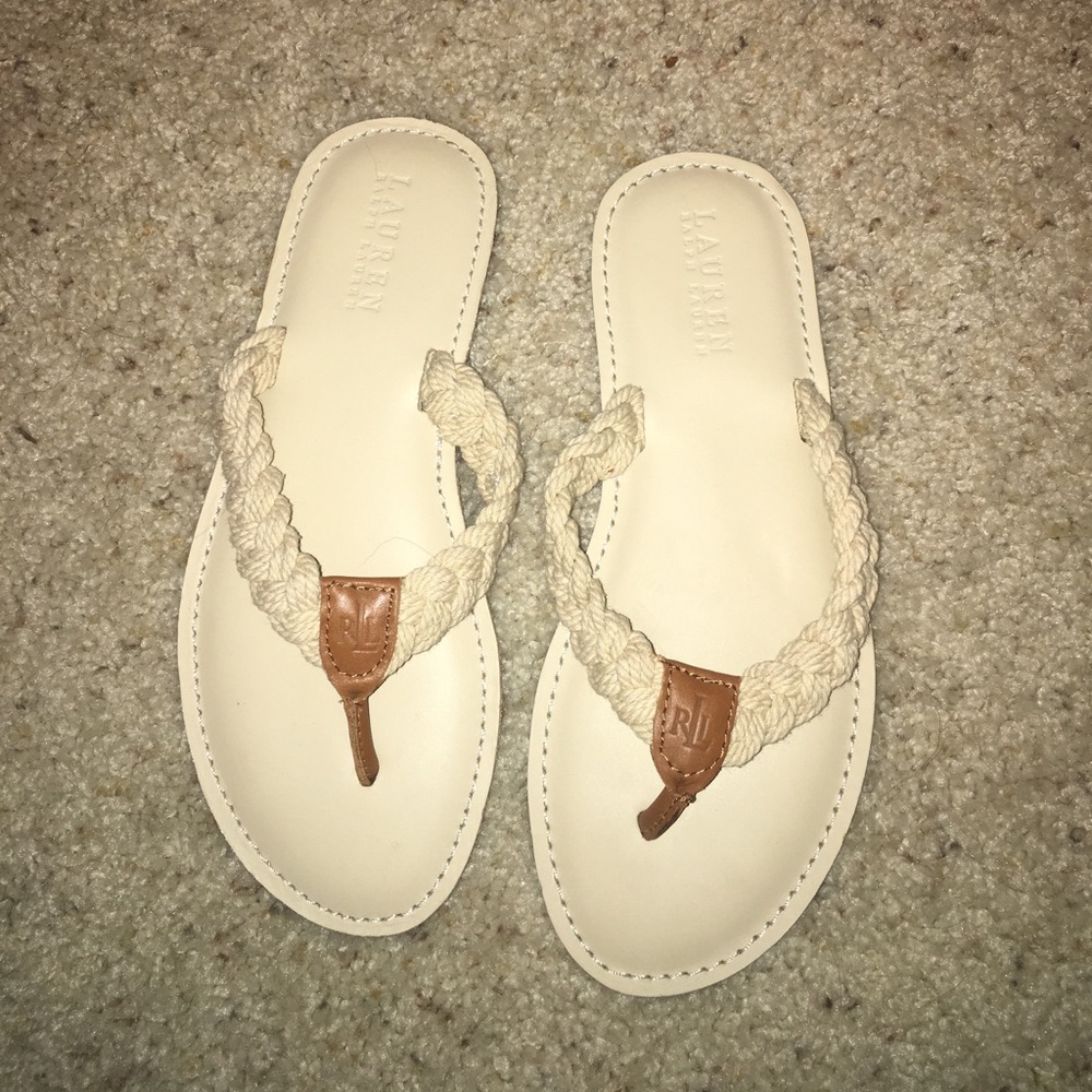 NEVER WORN rope braided sandals