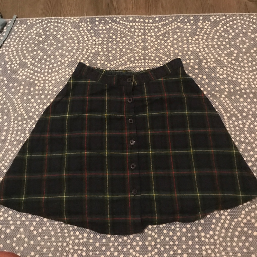 Flannel button front winter skirt