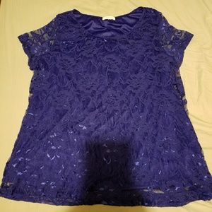 *** SOLD *** Blue Lace Blouse
