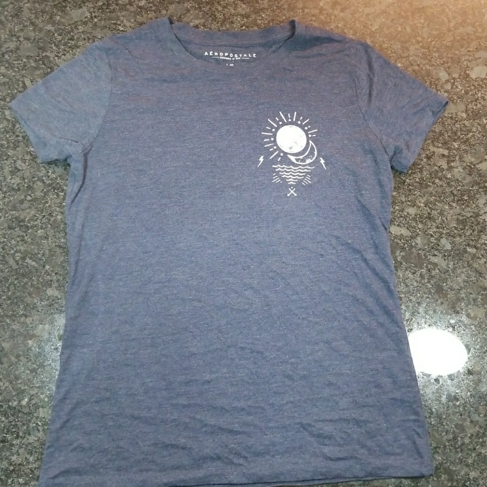 Navy blue and white t shirt