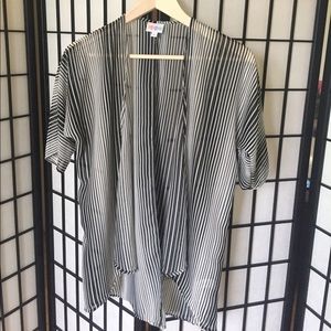 Lularoe size 8-10 black and white striped Bianka