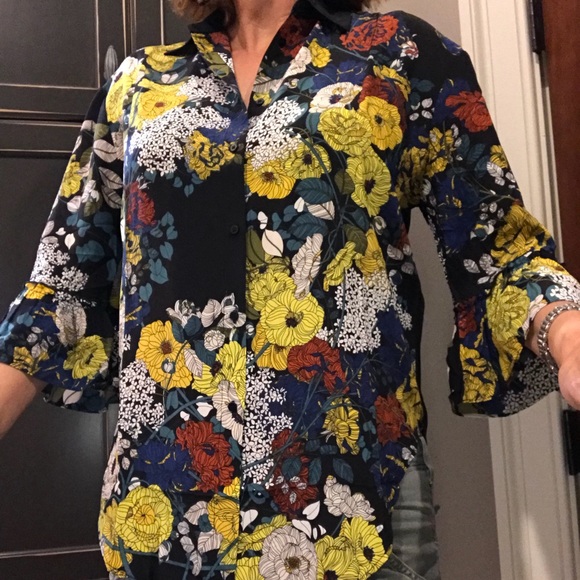 Sandro silk print blouse - Picture 2 of 6