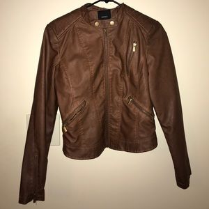 Brown leather blazer