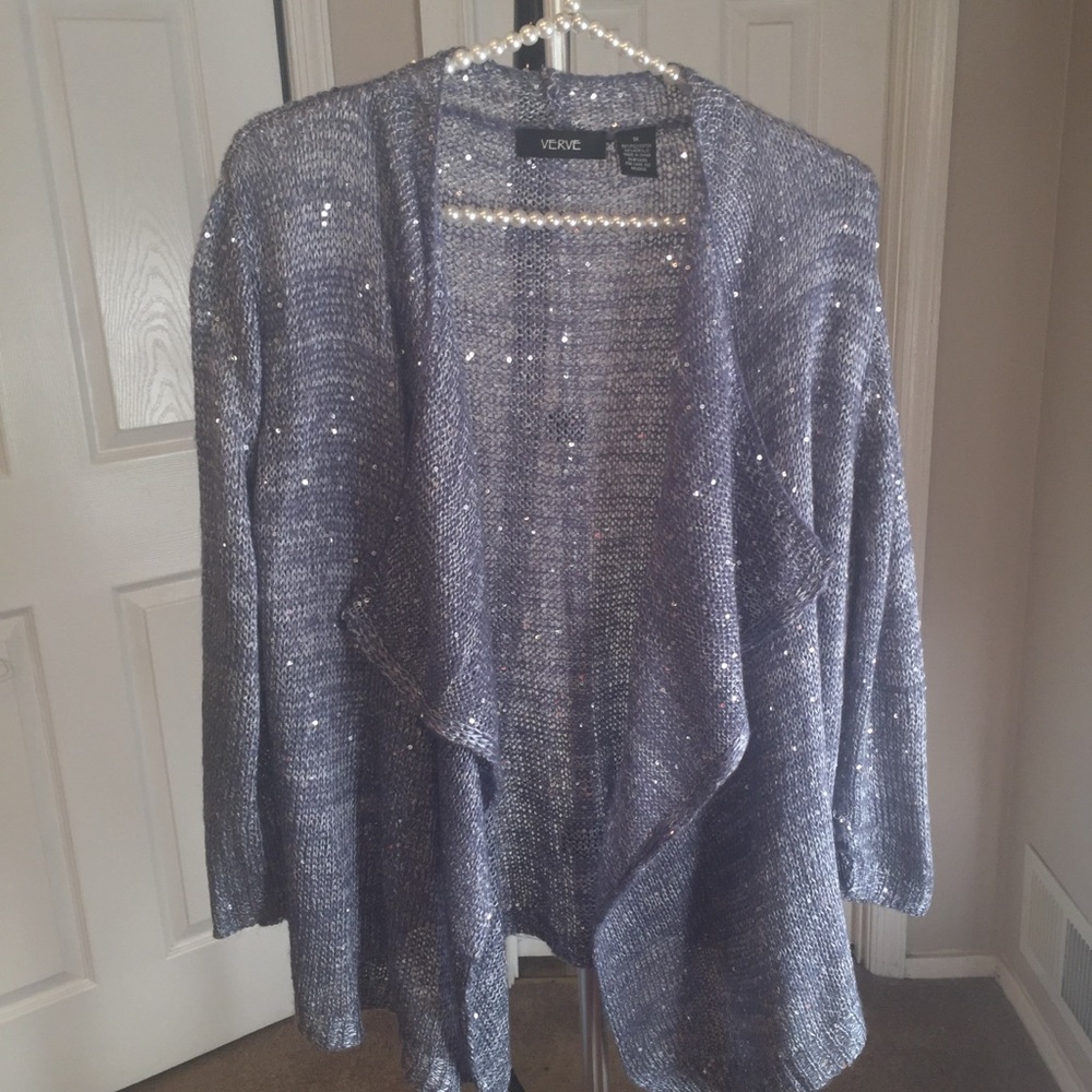 Grayish blue sequins coverup.