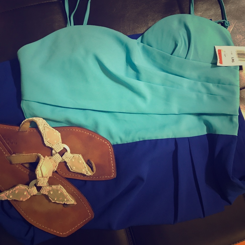 Saks NWT Blue sundress Dress