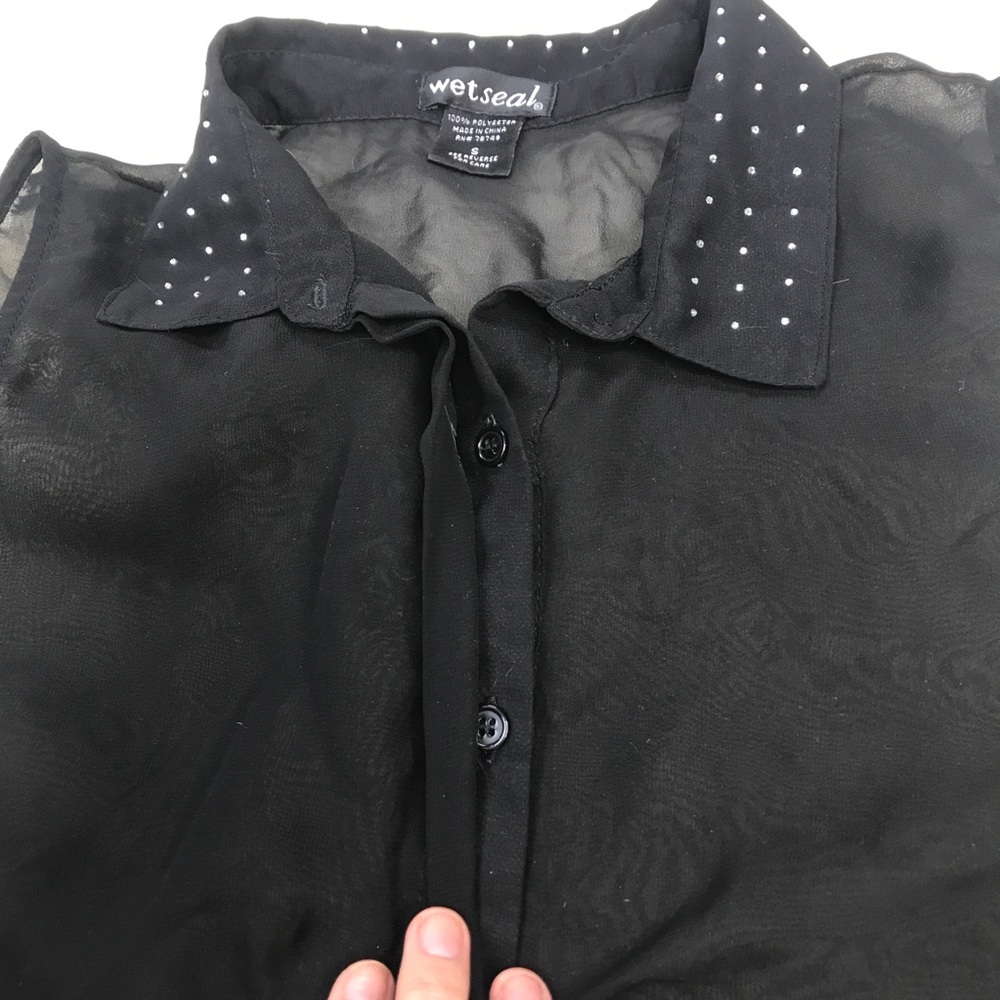 💎Sheer Black Button Down 💎