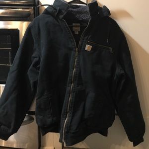 LIKE NEW!!! CARHARTT Black Jacket (Sherpa-Lined)