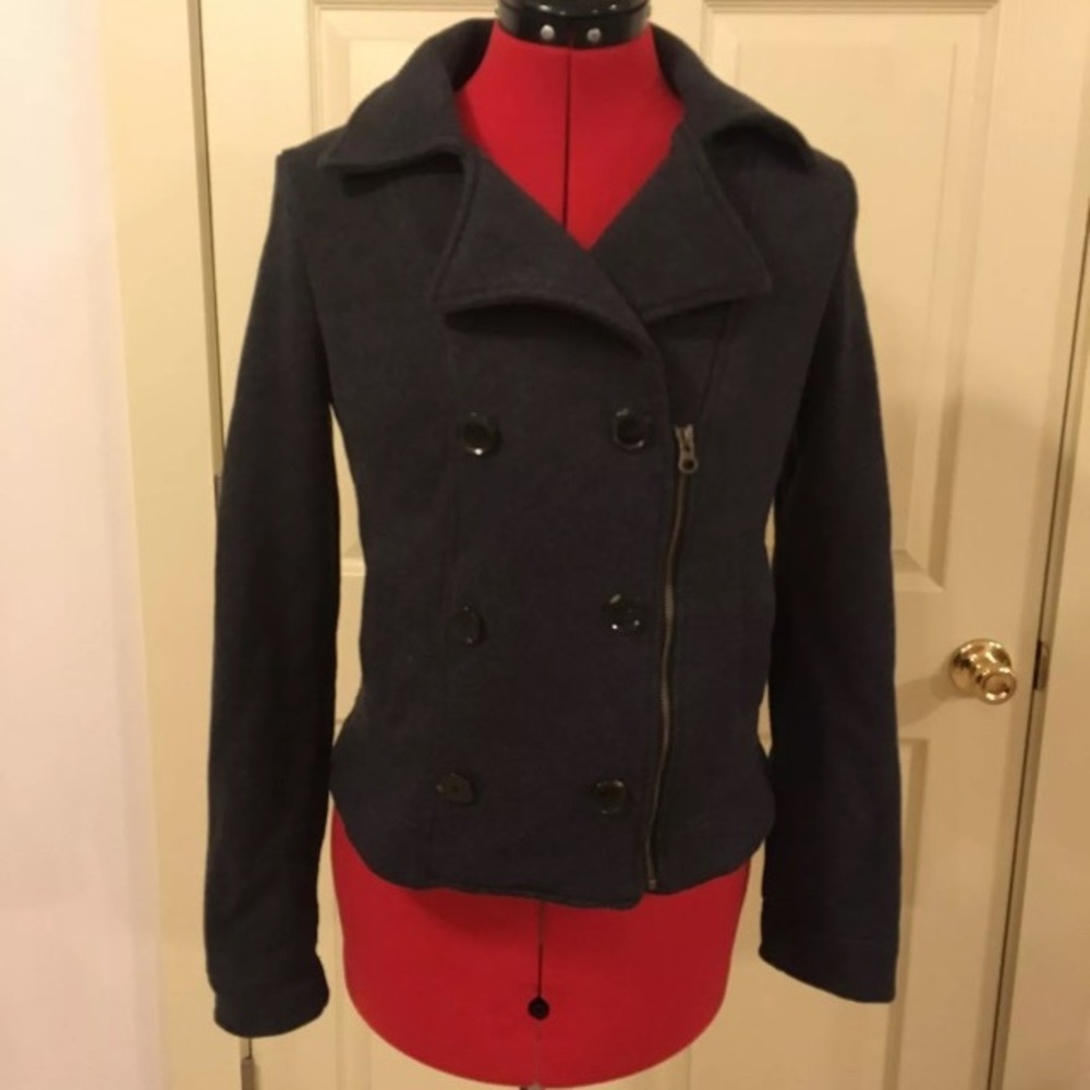 Old Navy Women's Small Grey Peacoat Gray Coat