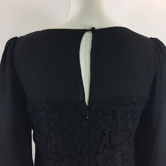 J Crew Collection •Black Shirred Lace Silk Dress 4 - Picture 5 of 8