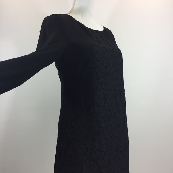 J Crew Collection •Black Shirred Lace Silk Dress 4 - Picture 6 of 8