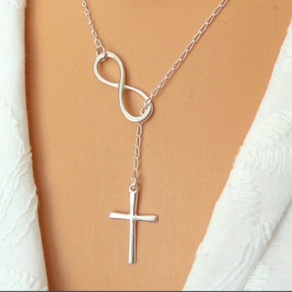 Infinity Cross looped necklace