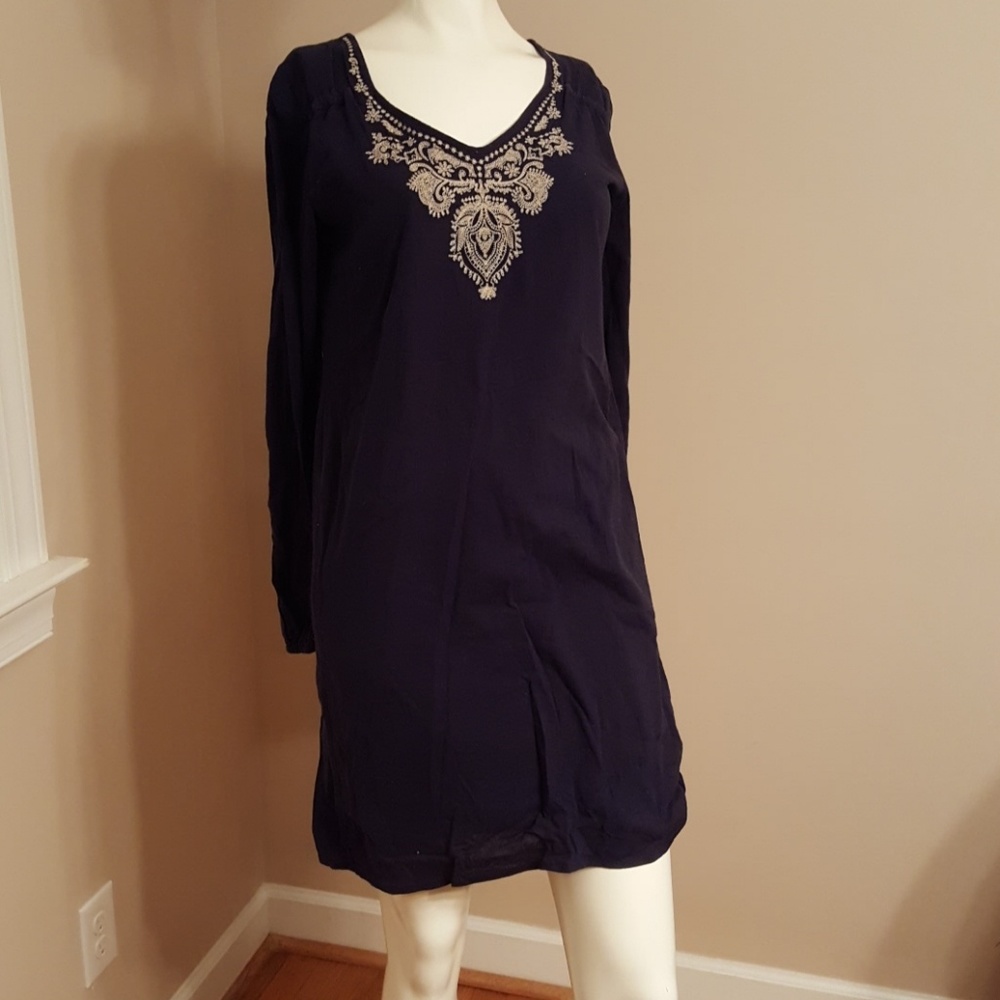 MK Linen Dress with Embroidery
