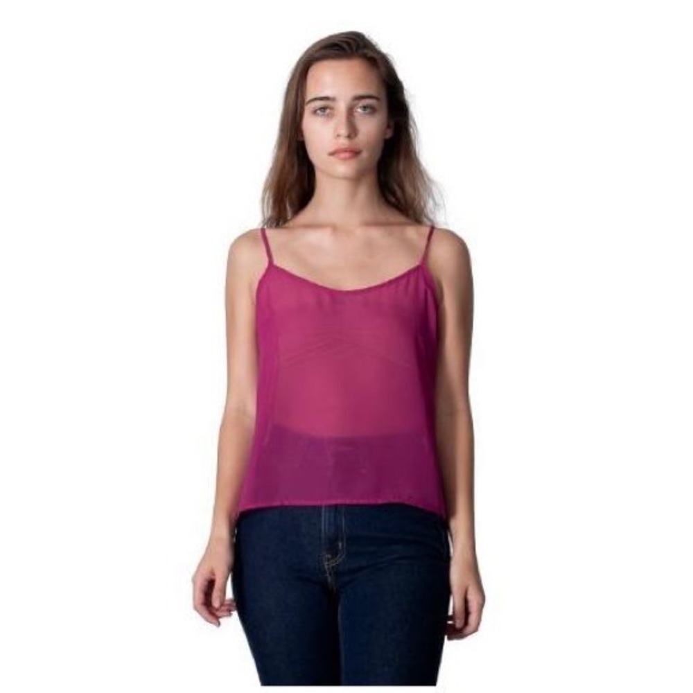 American Apparel Chiffon Sheer Top (Purple)