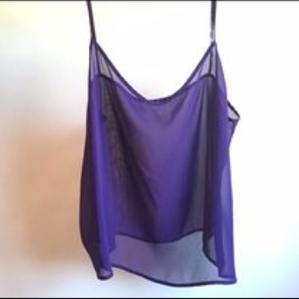 American Apparel Chiffon Sheer Top (Purple) - Picture 2 of 5