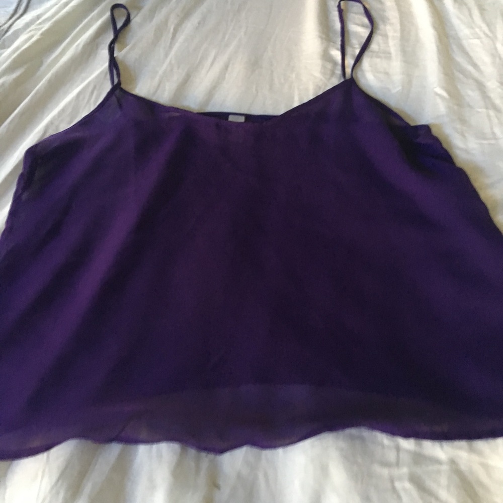 American Apparel Chiffon Sheer Top (Purple) - Picture 3 of 5