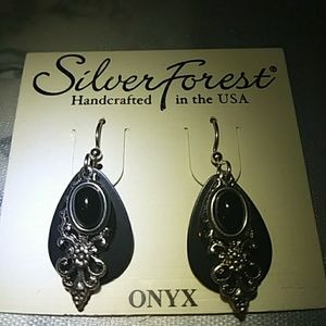 ONYX SILVER FOREST EARRINGS