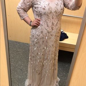 Heavily beaded new Adrianna Pappell gown