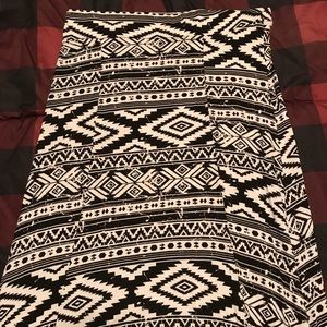 Black and White Tribal high/low skirt