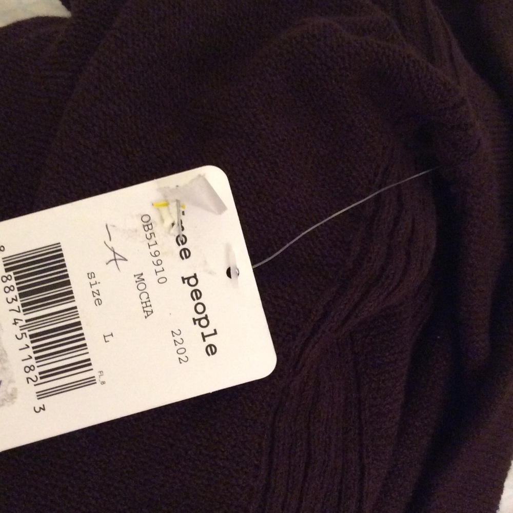 NWT Free People Criss Cross Brown Pullover Sweater - Picture 4 of 6