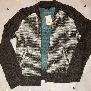 Lucky Brand Knit Zip Sweater Size M NWT