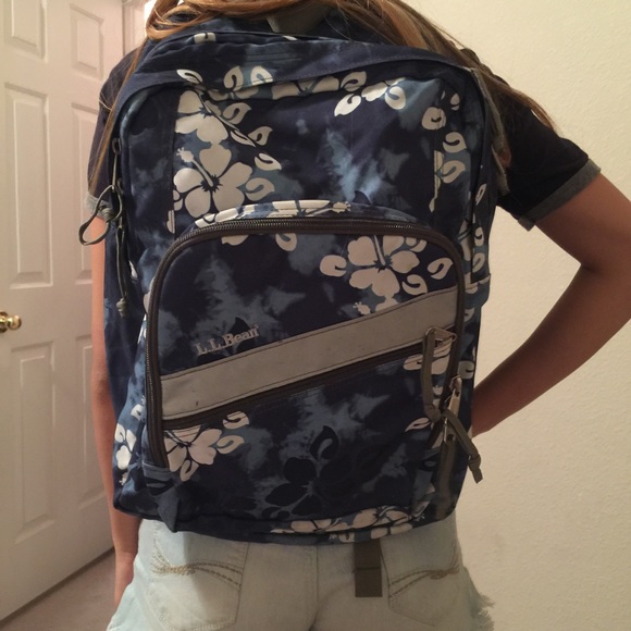 Ll Bean Blue Floral Backpack | Poshmark