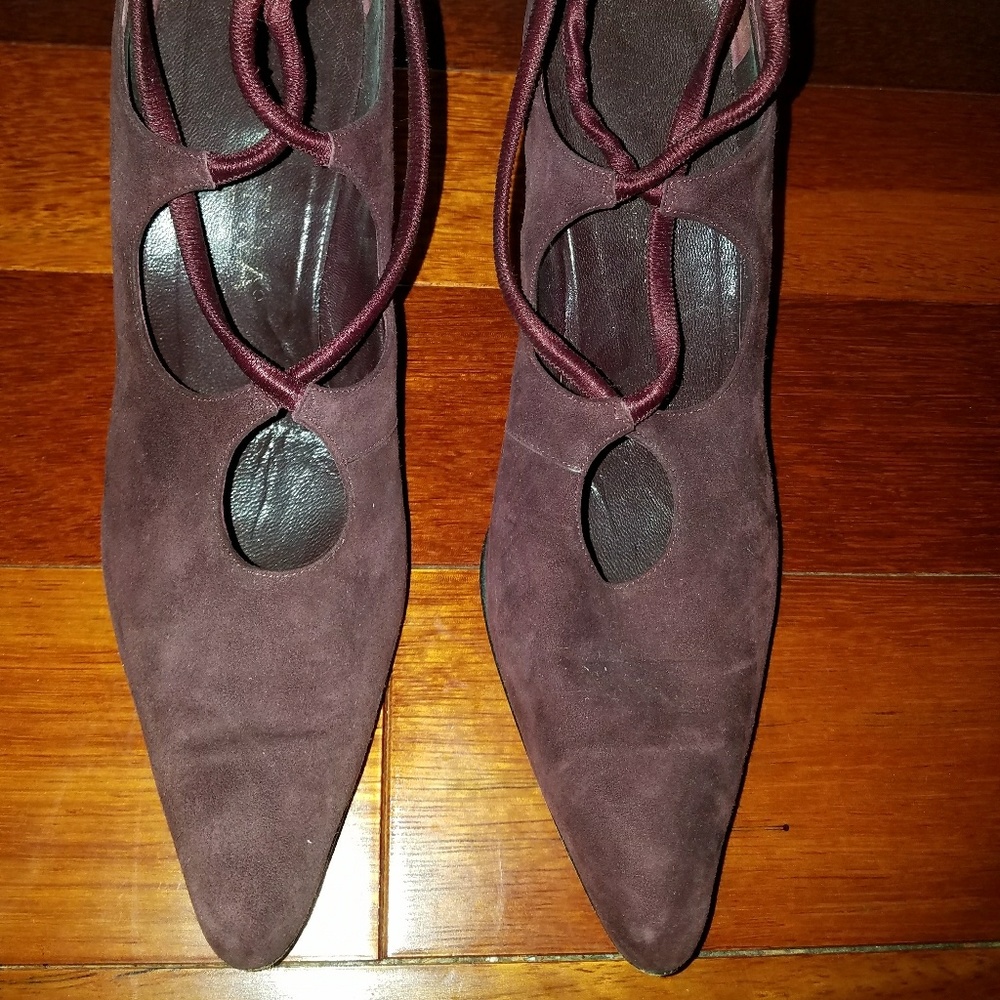 Petra Suede Merlot colored pointed toe  low heel