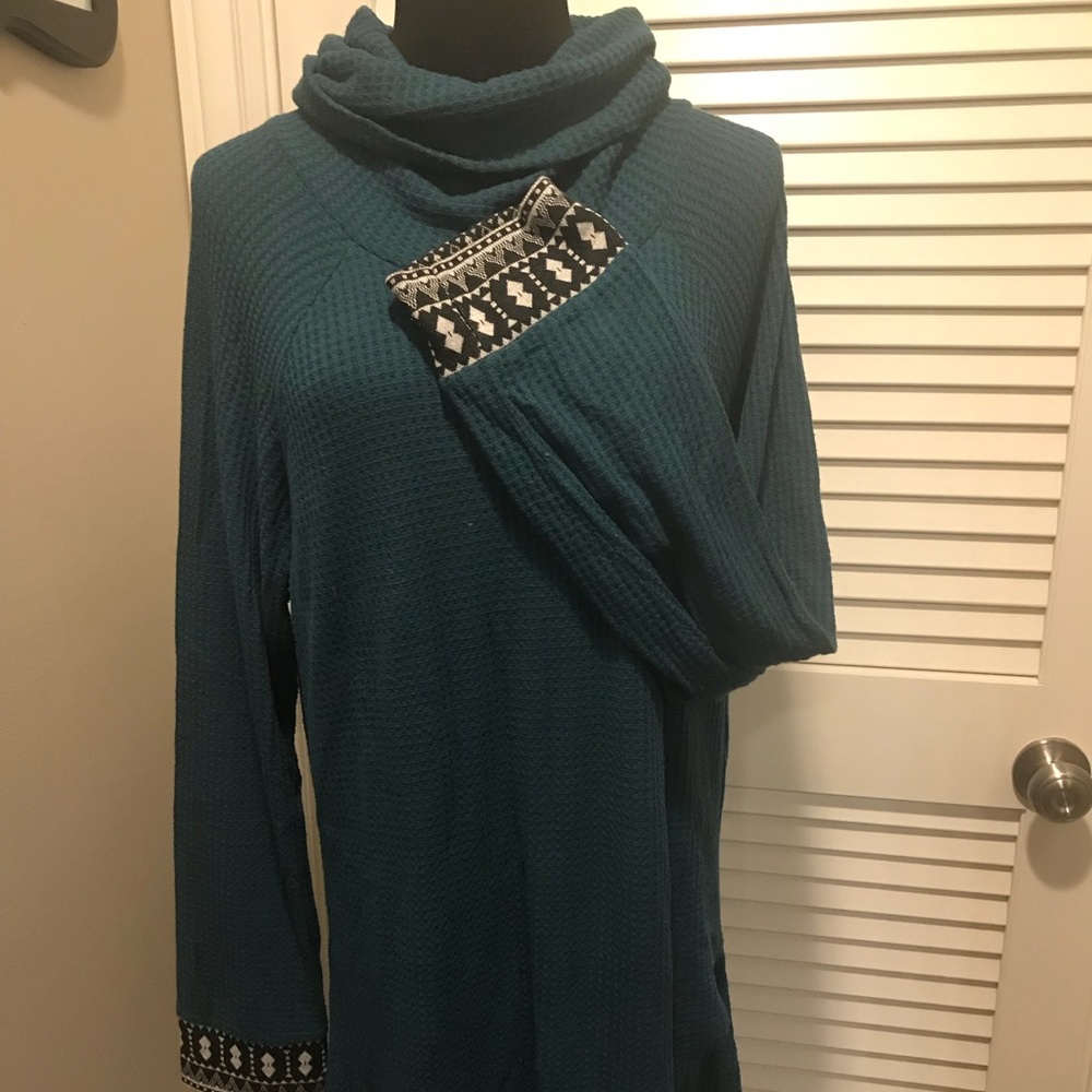 Sahalie teal green tunic XL