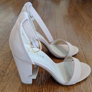 Bamboo Blush Peep Toe Chunky Heel