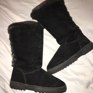 Rampage black fur boots