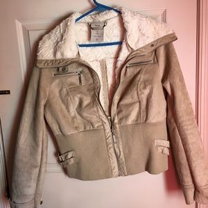 Jou Jou Suede Faux Fur bomber jacket