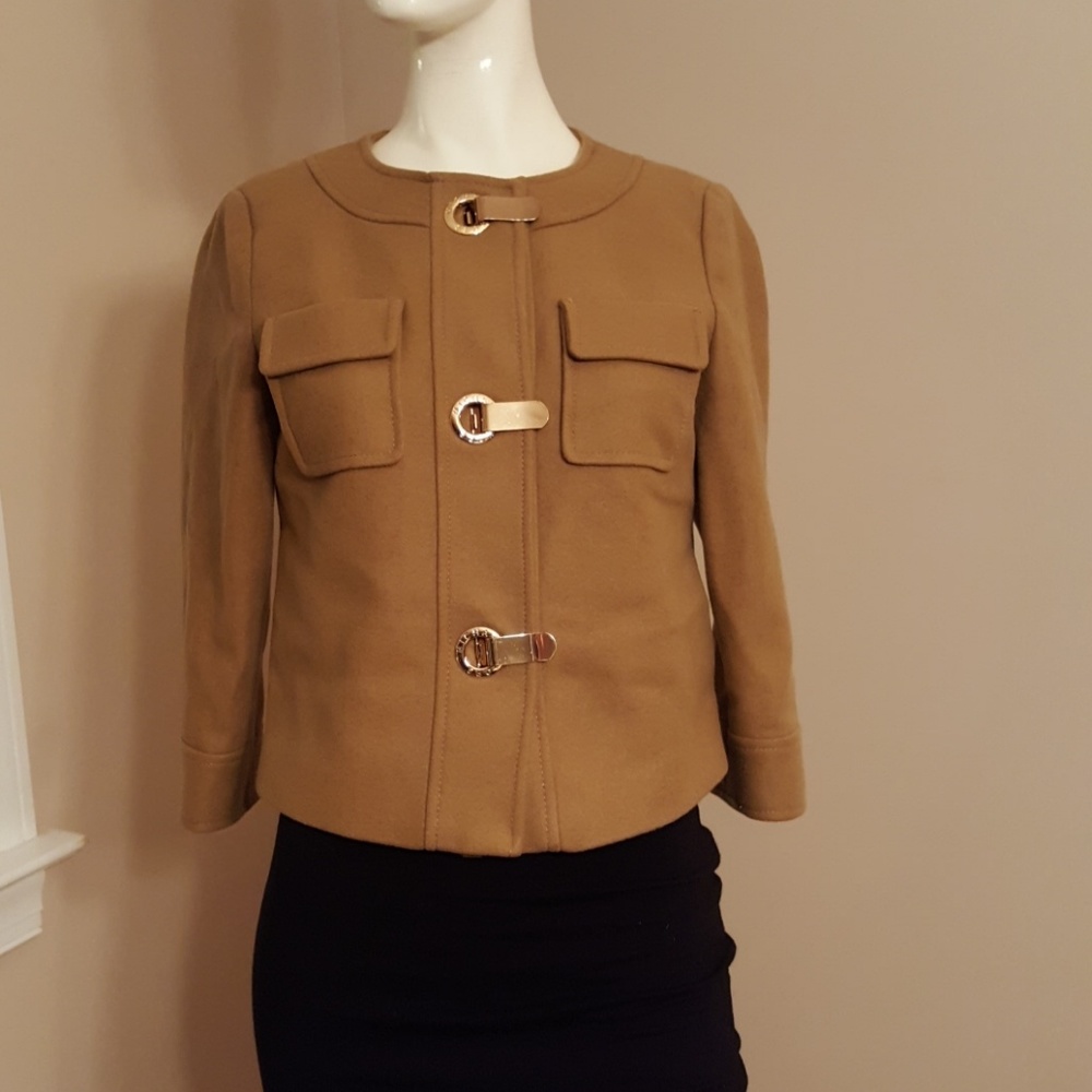 Wool Jacket with Gorgeous Gold Hardware