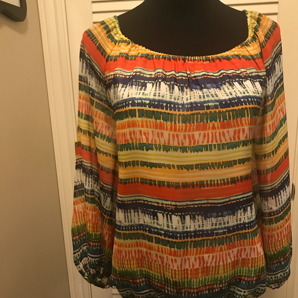 Chaus colorful top Sz L
