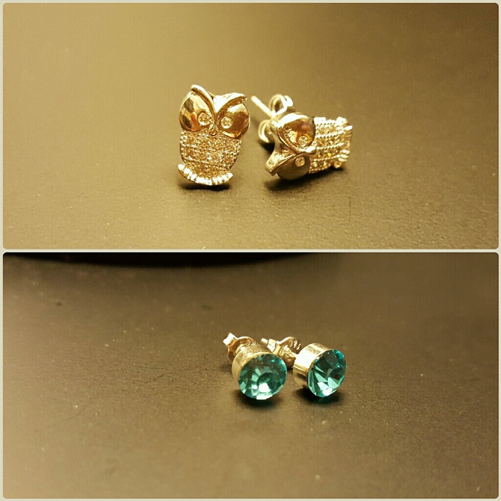 Owl & Crystal By The Yard Earrings Set